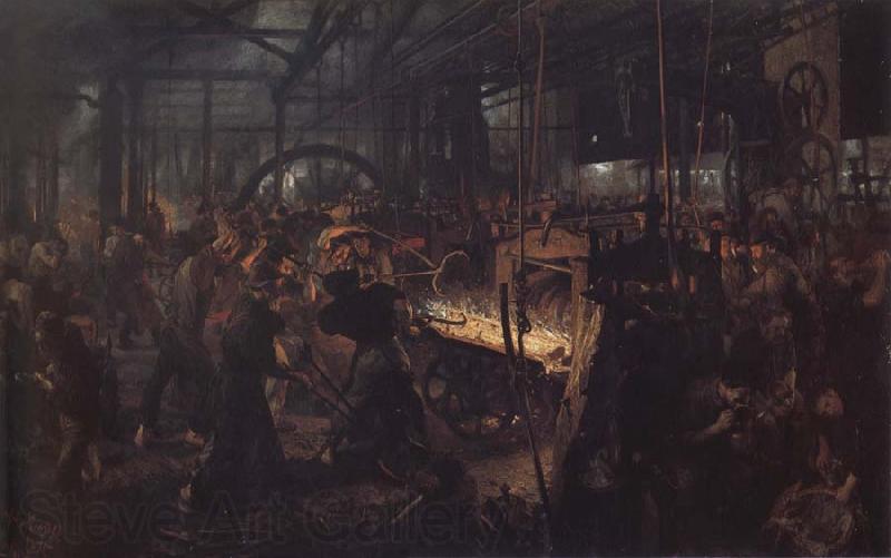 Adolph von Menzel The Iro-Rolling Mill Spain oil painting art